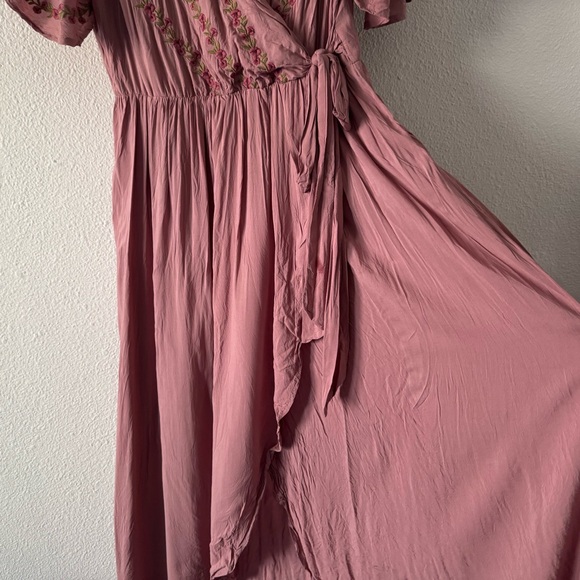 Jodifl Parklan Floral Embroidered Wrap Tie Dress Boho Chic Medium Stunning - Picture 8 of 16